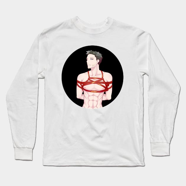 Manga Shibari Bondage Boy Long Sleeve T-Shirt by ShibariZone